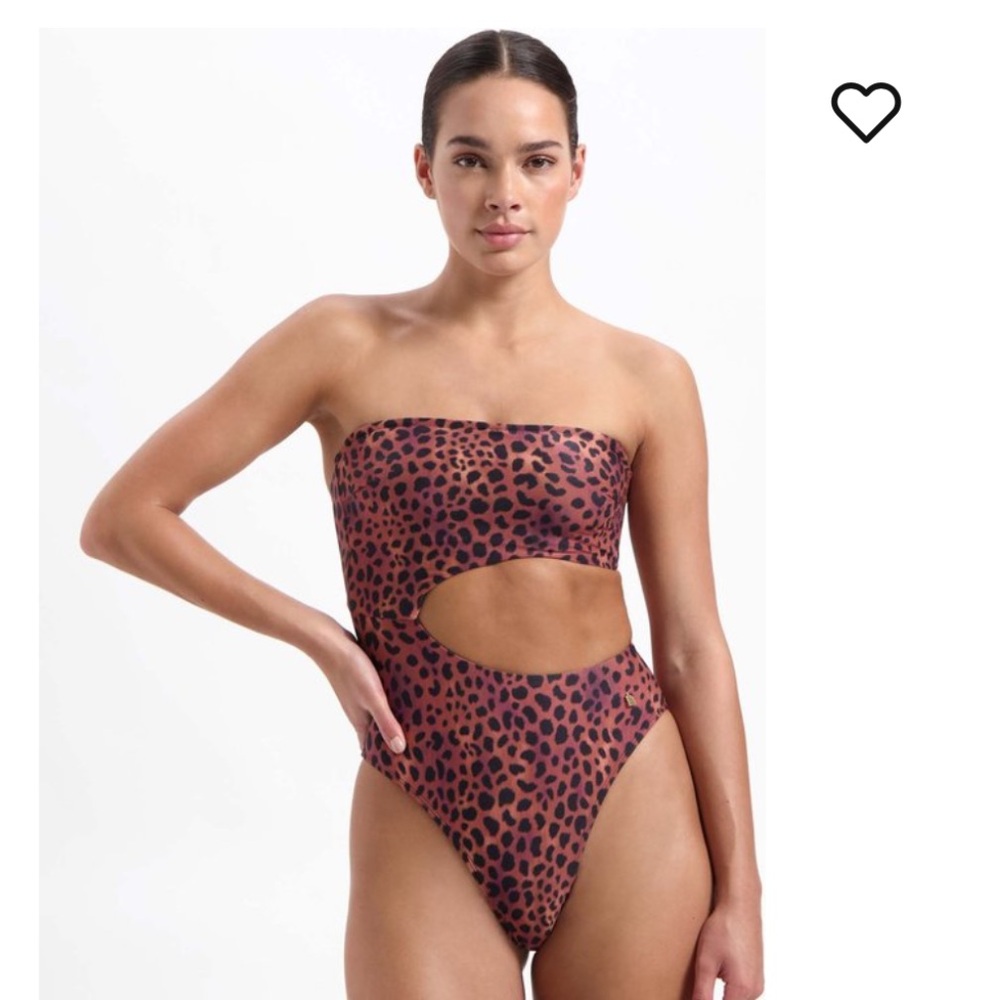 Strapless Cutout Leopard One-Piece - size 12
